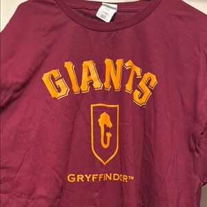 Hanes Maroon and Gold Giants x Harry Potter Gryffindor T-Shirt